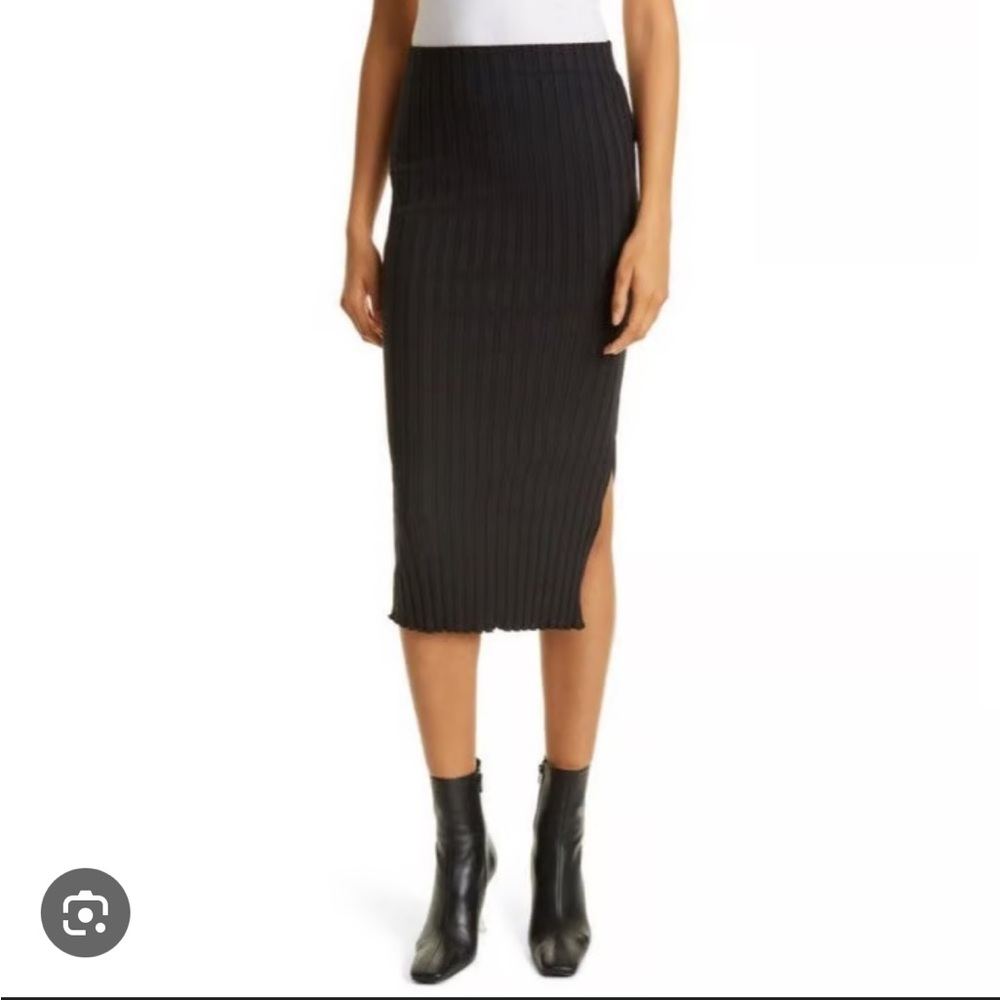 Simon Miller Black Ribbed Midi Skirt
